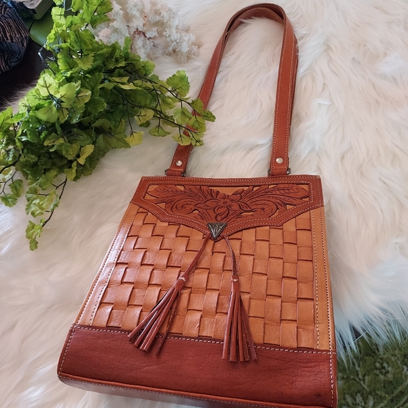 American West Bags Vintage American West Hand Tooled Leather Bag